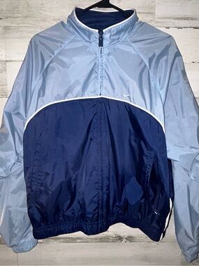 Nike Women’sTwo-Tone Light Blue and Navy Windbreaker Jacket